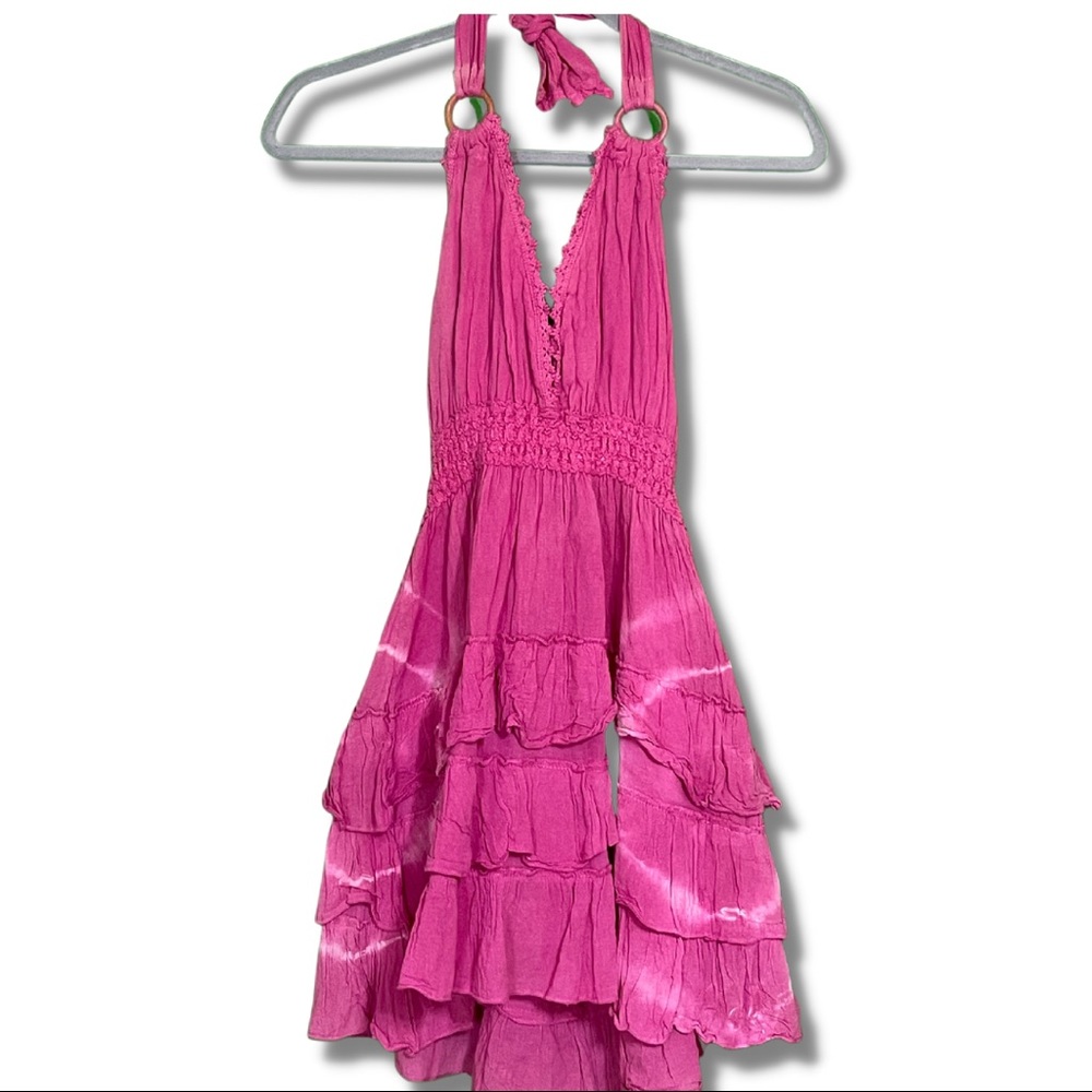 Tie dye pink dress